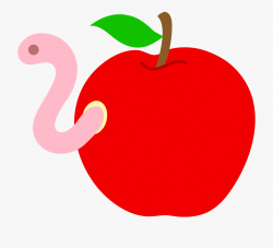 Apple With Worm Clipart - Clipart Apple , Transparent ...
