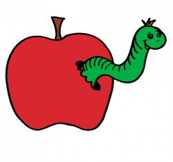Apple With Worm Clipart | Free download best Apple With Worm ...