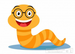 Cartoons Clipart- smiling-worm-wearing-glasses-clipart-615 ...