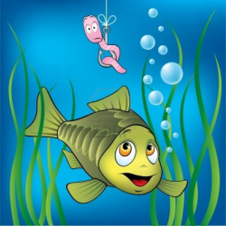 Funny Fish And Scared Worm Royalty Free Cliparts Vectors And ...