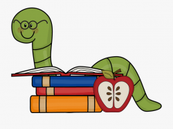 Background Clipart School Supply - Book Worm Clipart ...