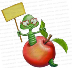 School clipart, apple clipart, thank you clipart, worm ...