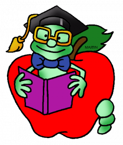 School Clip Art by Phillip Martin, Worm and Apple