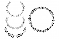 Wreaths Clipart, Hand Drawn Black Design #158828 - PNG ...