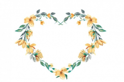 Watercolor Heart Shaped Floral Wreath Clipart By Patishop ...