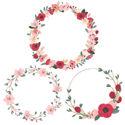Rose Garden Jenny Pretty Floral Wreath Clipart & Vectors