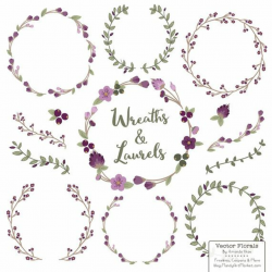 Premium Floral Wreaths & Laurels in Plum - Plum Flower ...