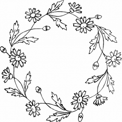 Vintage Flower Clipart Wreath Black And White - ClipartFest ...
