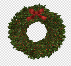 D Xmas Wreath, green and red wreath transparent background ...