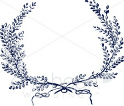 Blue Wreath Clipart | Wedding Leaf