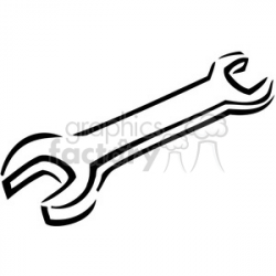 black and white box wrench clipart. Royalty-free clipart # 384949