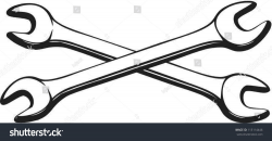 Stock Vector Crossed Wrenches 113114446 By The Time Wrench ...