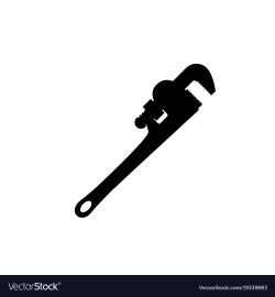 Black silhouette of pipe wrench
