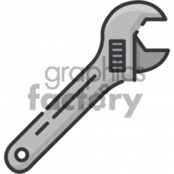 adjustable wrench vector art clipart. Royalty-free clipart # 404090