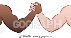 Vector Illustration - Interracial arm wrestling. EPS Clipart ...