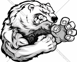 Wrestling Polar Bear with Muscular Arms In Wrestling Pose ...