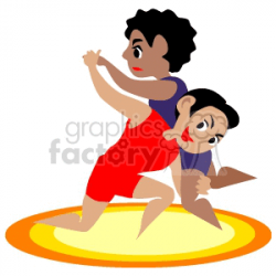 cartoon Wrestling clipart. Royalty-free clipart # 170251