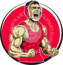 Wrestler yelling in color