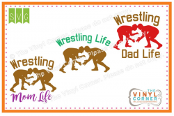 Applique Corner Wrestling Life Cuttable SVG Clipart Design