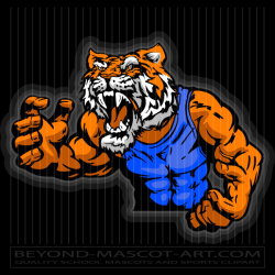 Tiger In Wrestling Pose Graphic Vector Wrestling Image