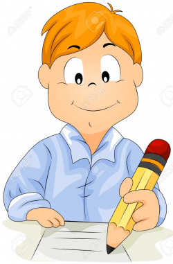 Clipart Boy Writing