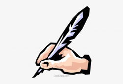 Hand Writing With Feathers Royalty Free Vector Clip - Pen ...