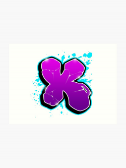 X - Graffiti letter | Art Print