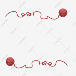 Red Yarn Wool Border A Group Of Wool Beautiful Border, Hand ...