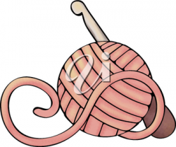 Royalty Free Clipart Image of a Crochet Hook and Ball of ...