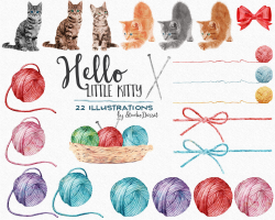 Cat clipart watercolor, Cat watercolor Transparent FREE for ...