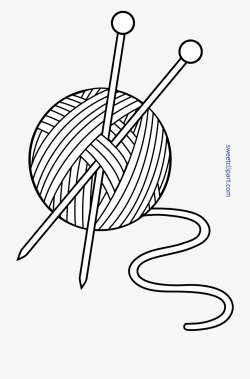 Yarn Needles Lineart Clip - Wool Black And White #150330 ...