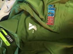 Details about The YMCA green Logo Up polyester golf polo shirt adult men\'s  Large NWT NEW