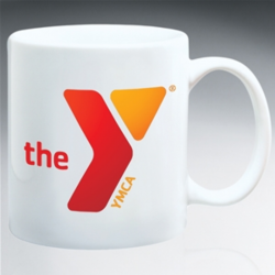 ZN070R 11 oz White Ceramic Mug with Red/Orange Y Logo *IN ...