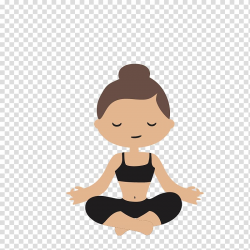 Woman in lotus position illustration, Cartoon Physical ...