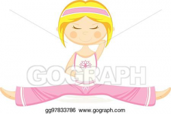 Vector Art - Cute cartoon yoga girl. Clipart Drawing ...