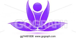 Vector Stock - Yoga lotus purple figure logo. Clipart ...