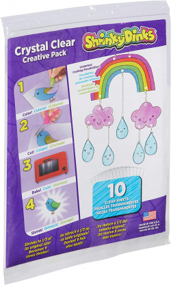 Shrinky Dinks Creative Pack 10 Sheets Crystal Clear Kids Art and Craft  Activity