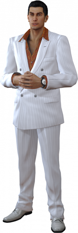 Download Com Yakuza 0 Kazuma Kiryu White Suit Standing ...