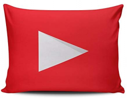 KEIBIKE Personalized Social Media Logo Youtube Rectangle Decorative Boudoir  Pillowcases Red Design Zippered Throw Pillow Covers Cases 12x16 Inches One  ...