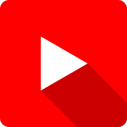 Play, red, shadow, square, tube, you, youtube icon