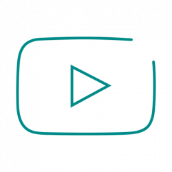 Blue youtube line icon.svg - Transparent PNG & SVG vector