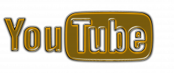 Golden and white logo of YouTube free image