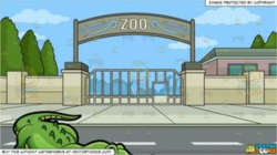 A Crocodile At The Zoo and Zoo Entrance Background
