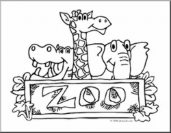 Clip Art: Zoo Graphic (coloring page) I abcteach.com | abcteach