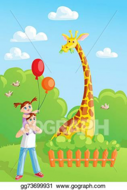 Vector Art - Family in the zoo. Clipart Drawing gg73699931 - GoGraph