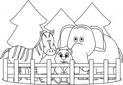 Black and White Zoo Clip Art - Black and White Zoo Image