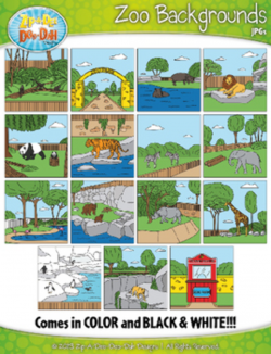 Zoo Background Scenes Clipart {Zip-A-Dee-Doo-Dah Designs} | TpT