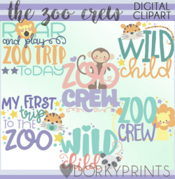 Zoo Crew Word Art Clip Art